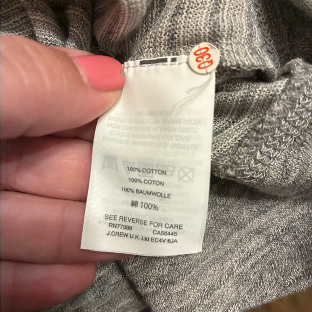 J. Crew XL gray 100% cotton henley shirt